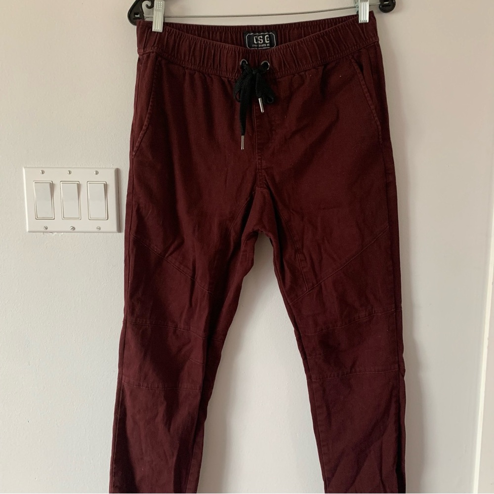 CSG Burgandy Cotton Jogger Pants Champs Sports Mens Medium M